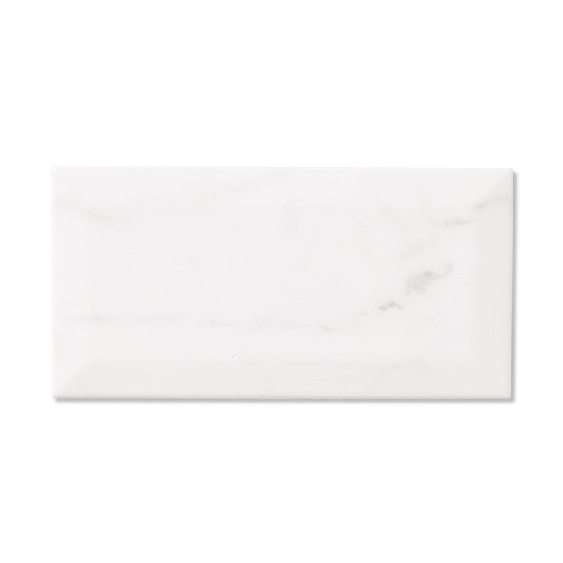 Marble Arch - White Marble Effect Subway Wall Tiles - 7.5 x 15 cm for Bathrooms & Kitchens, Ceramic
