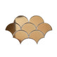 Drops Gold- Fish Scale Scallop Wall Tiles for Bathroom & Kitchen Splashbacks - 10 x 12 cm - Gloss Ceramic