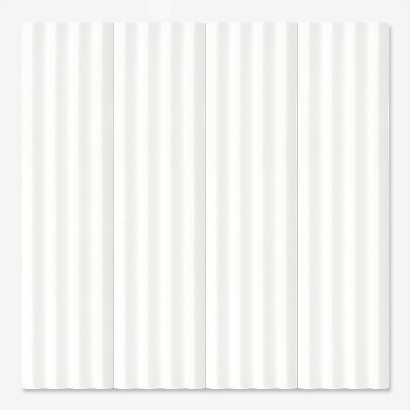 Fluted Snow Decor - White Modern Feature Wall Tiles for Bathrooms & Kitchens - 5 x 20 cm - Matt Porcelain