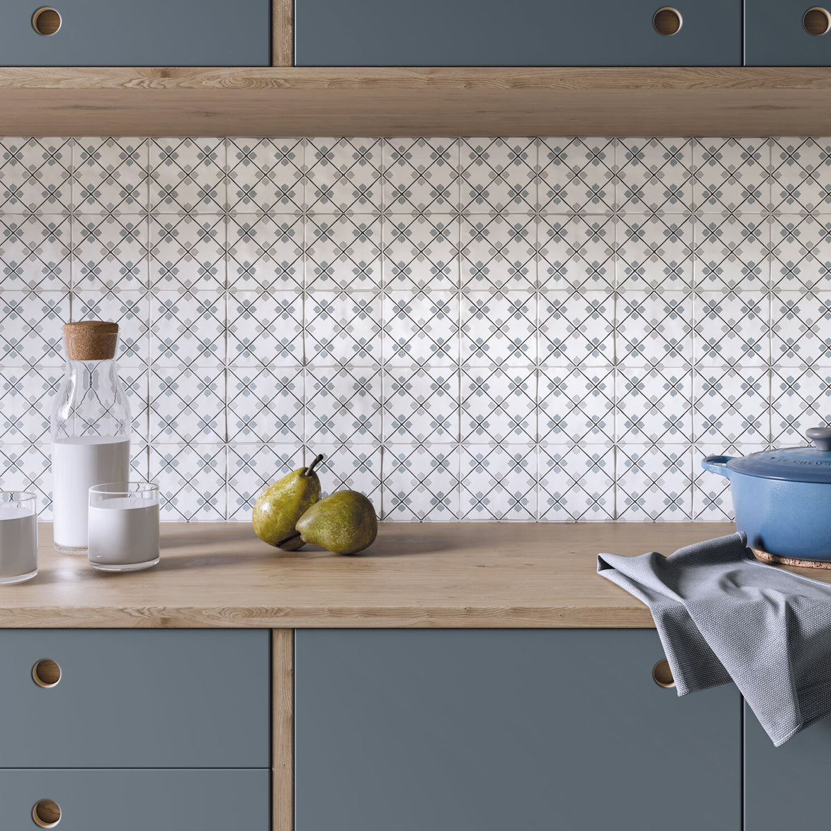 Patterned kitchen wall on sale tiles