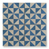 Medina Blue Triangles - Geometric Patterned Tiles for Kitchen, Hallway & Bathroom Floors - 22.5 x 22.5 cm, Porcelain