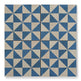 Medina Blue Triangles - Geometric Patterned Tiles for Kitchen, Hallway & Bathroom Floors - 22.5 x 22.5 cm, Porcelain