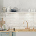 Cottage Pale - Matt White Wall Tiles for Country Kitchens & Rustic Bathrooms - Ceramic 20 x 40 cm