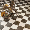 Heritage Chess - Victorian Checkerboard Floor Tile for Kitchens & Hallways, Black and White - 45 x 45 cm, Matt