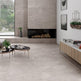 Neptune Ash 45 x 90 cm - XL Grey Porcelain Floor Tiles for Kitchens & Living Rooms - Porcelain