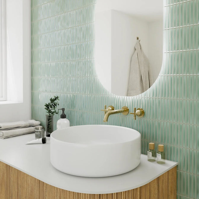 Green Wall Tiles in Bathroom