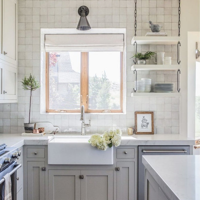 Our Zellige Pearl tiles 12 ways