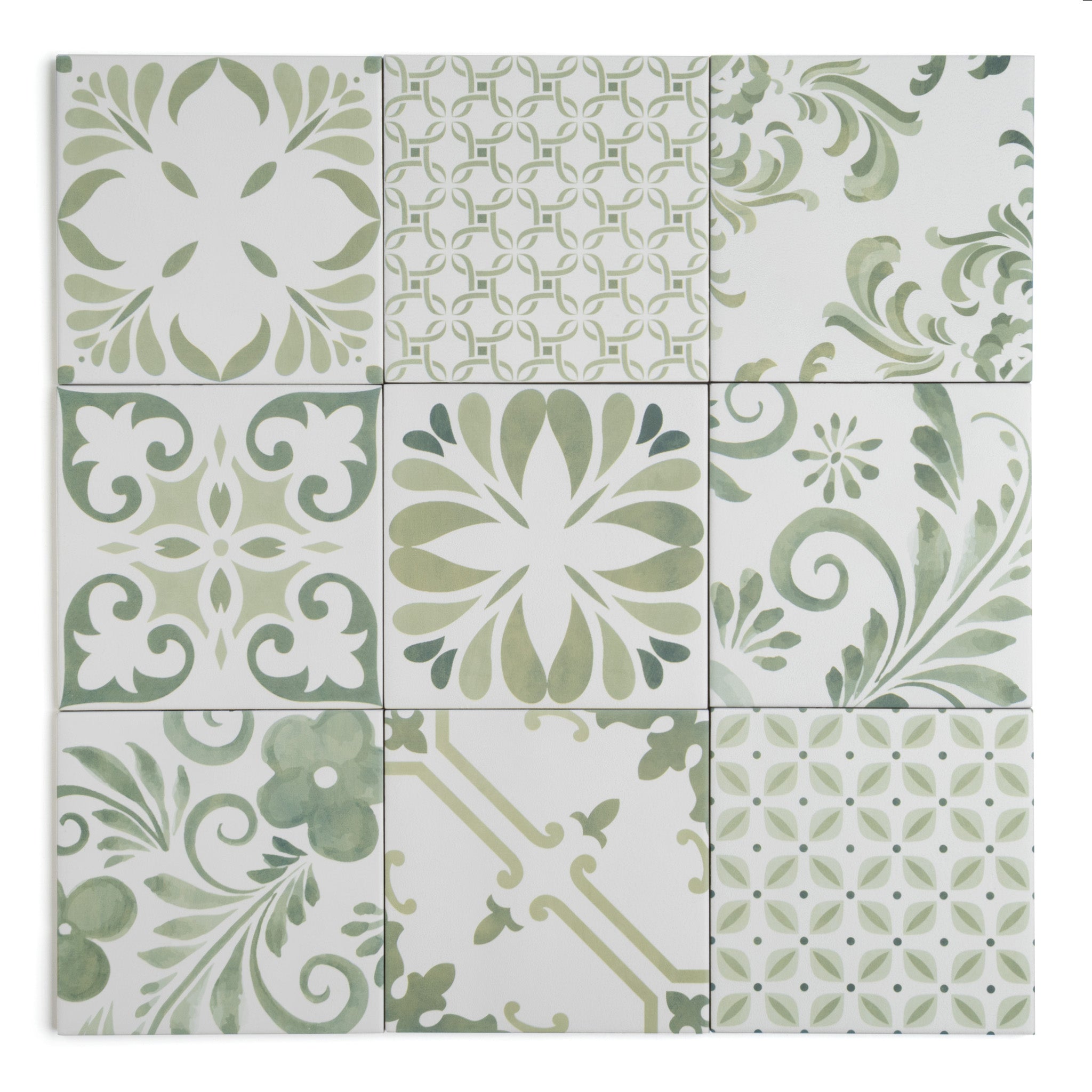 Artiste Verde Mix Patterned Tile