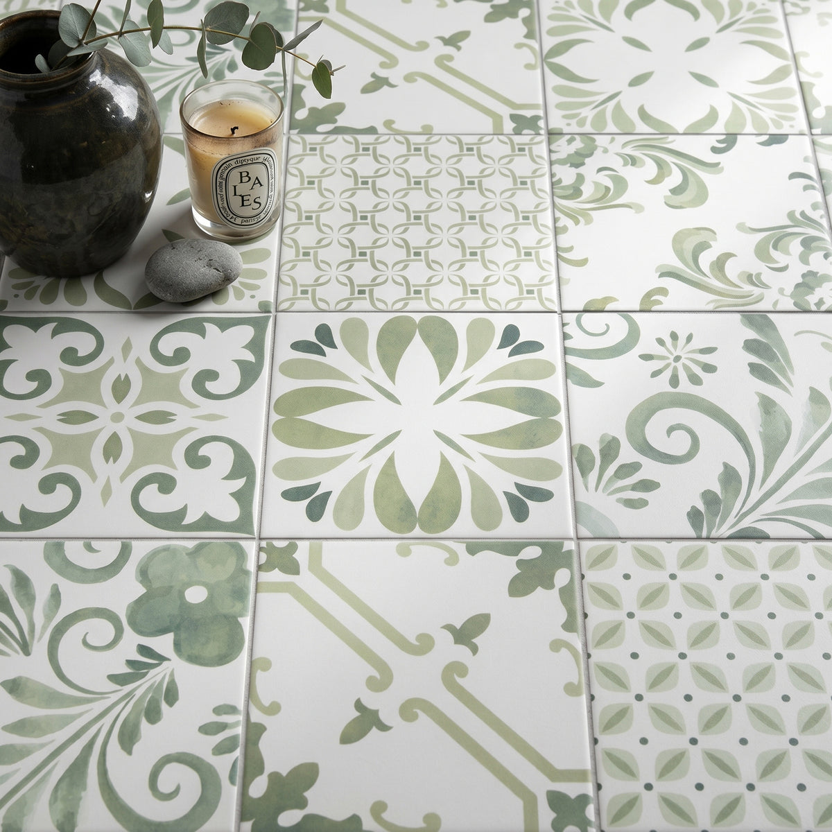 Artiste Verde Mix Patterned Tile