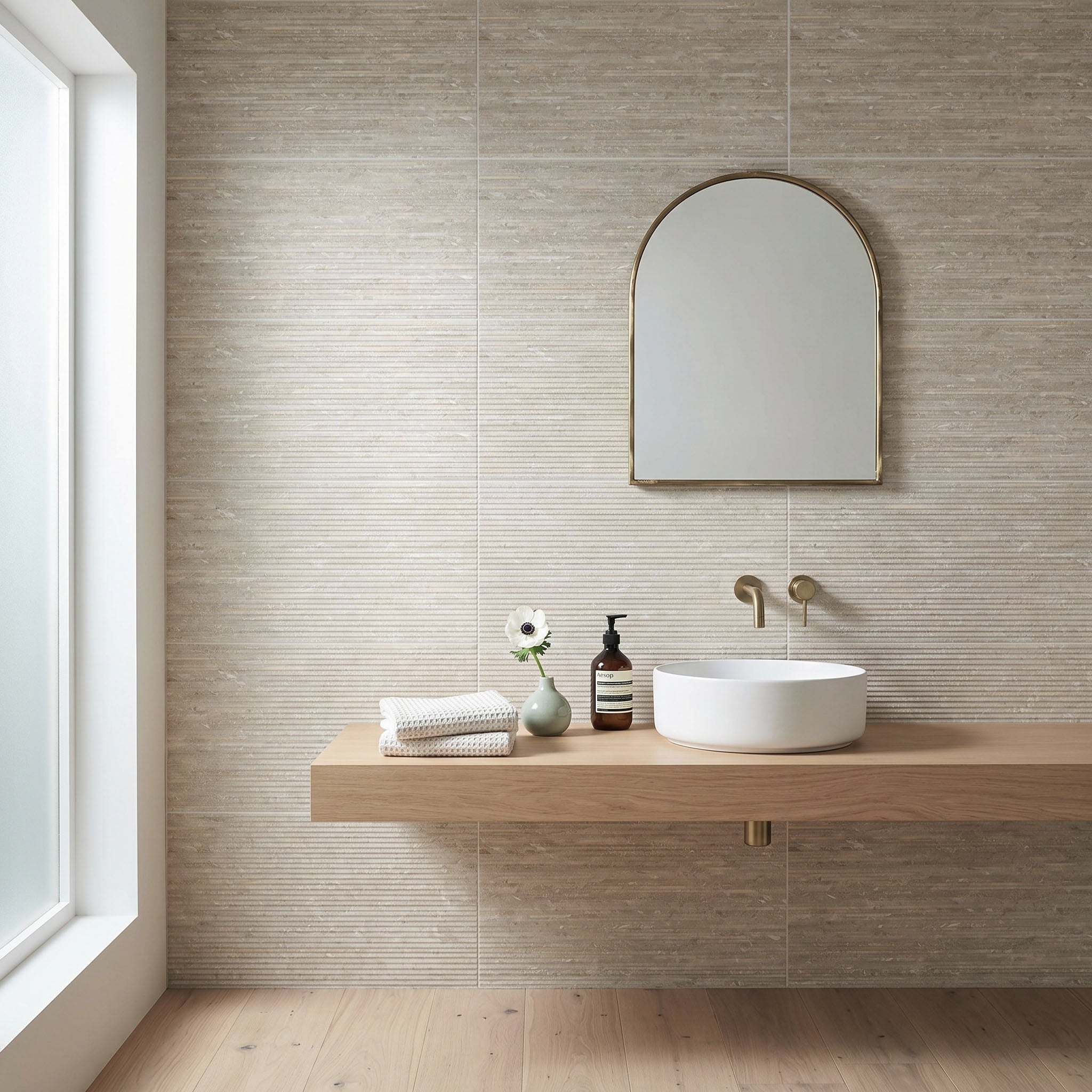 Como Beige Fluted Tile