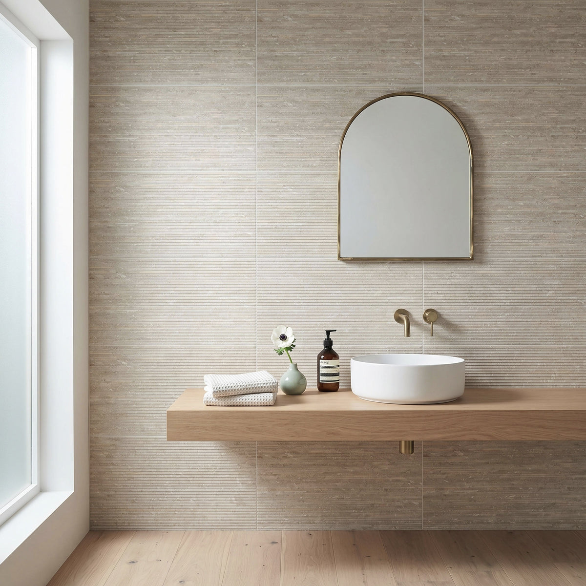 Como Beige Fluted Tile