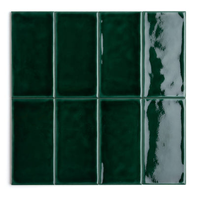 Crackle Bottle Green Wall Tile