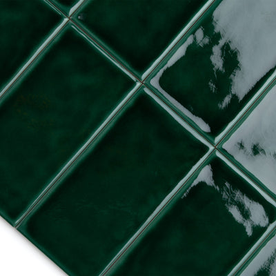 Crackle Bottle Green Wall Tile