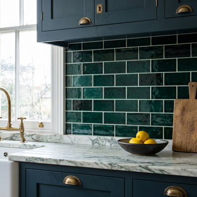Crackle Bottle Green Wall Tile