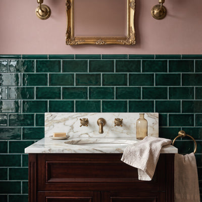Crackle Bottle Green Wall Tile
