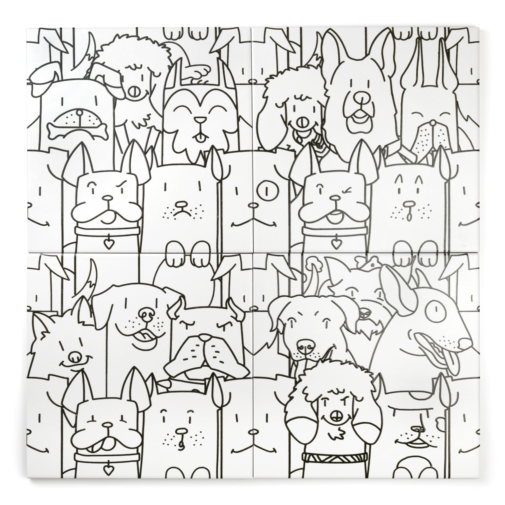 Doodle Dog Patterned Tile