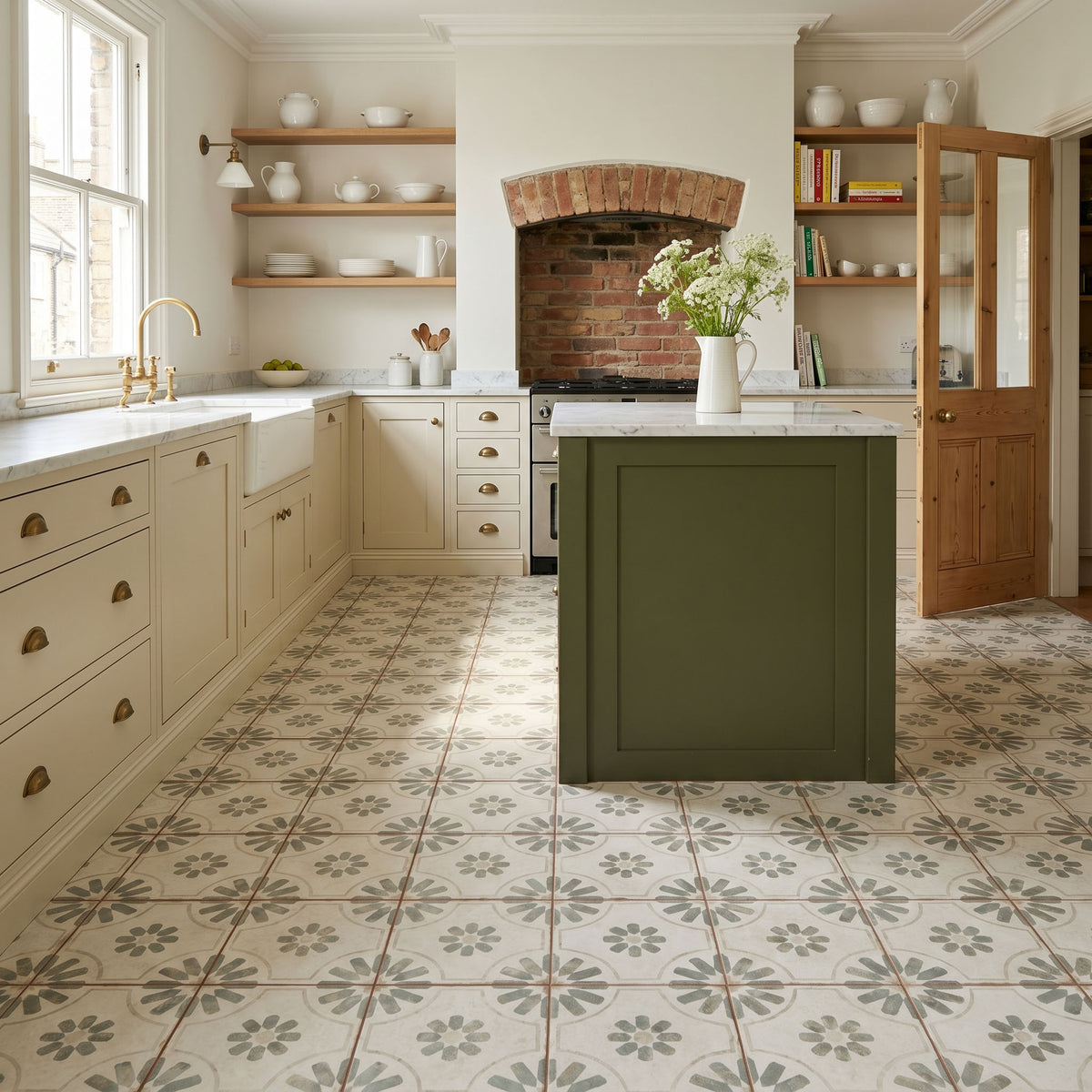 Esme Green Patterned Tile