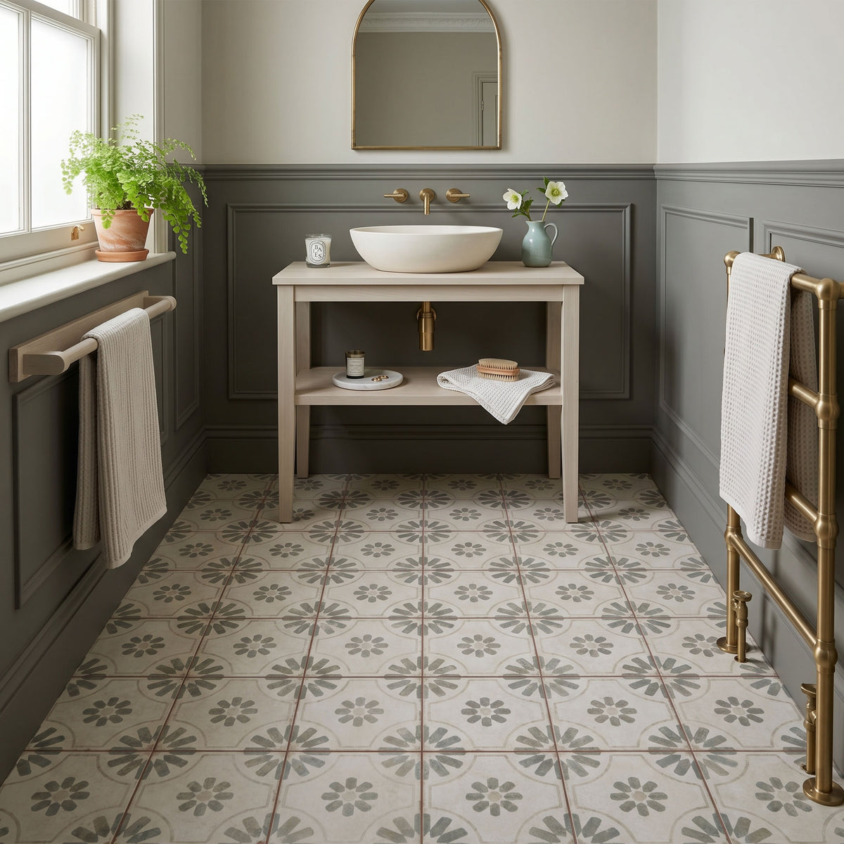 Esme Green Patterned Tile
