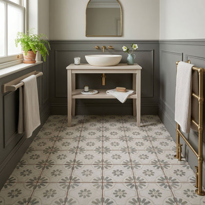 Esme Green Patterned Tile