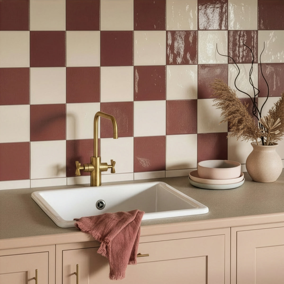 Fez Mix Ruby & Beige Tile