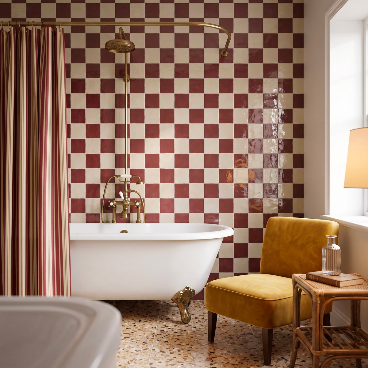Fez Mix Ruby & Beige Tile