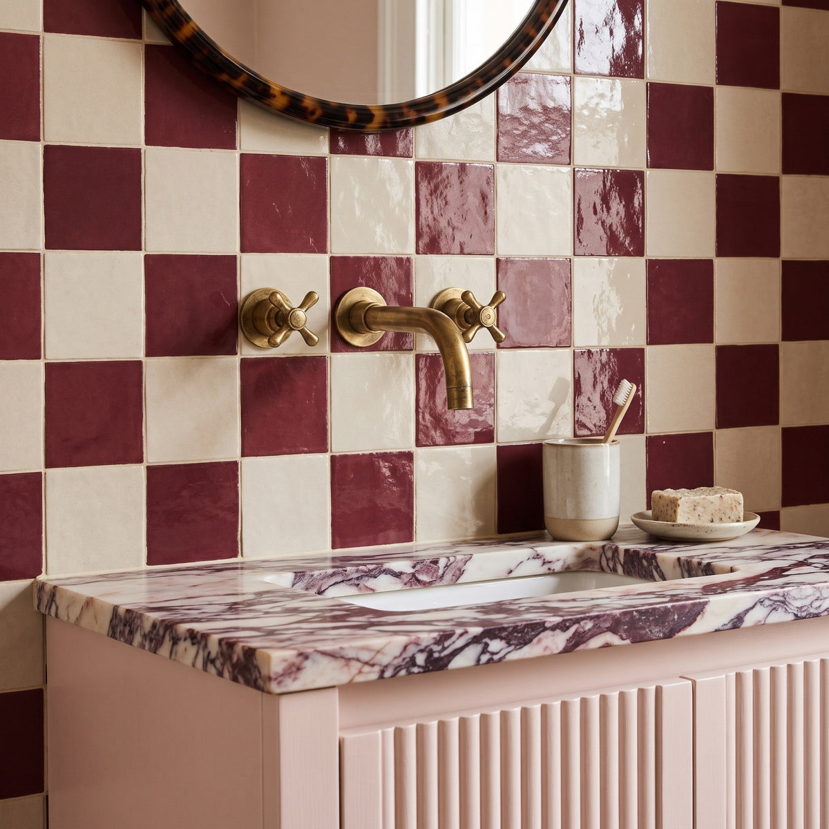 Fez Mix Ruby & Beige Tile