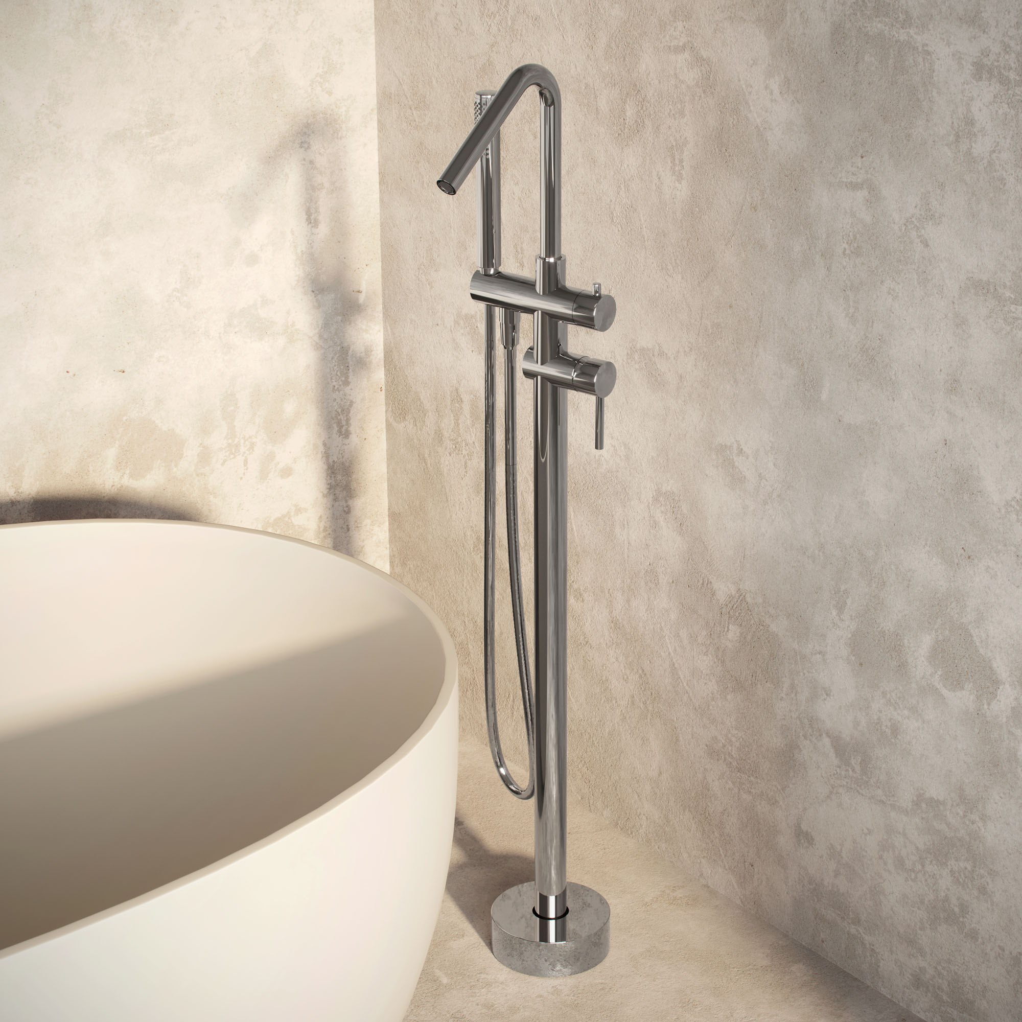 Purity Freestanding Bath Filler With Handshower