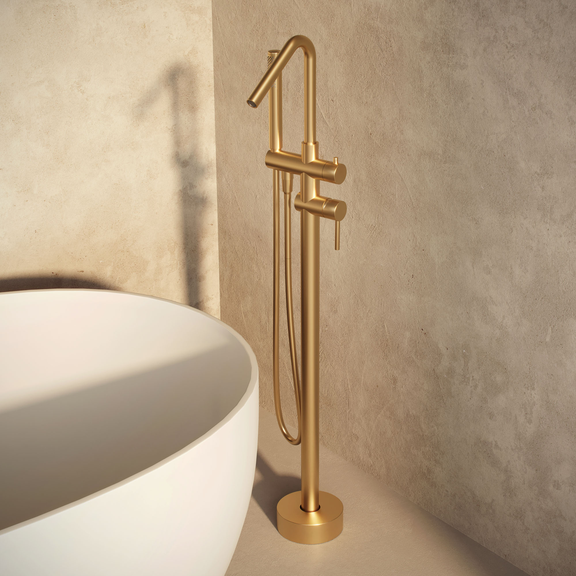 Purity Freestanding Bath Filler With Handshower