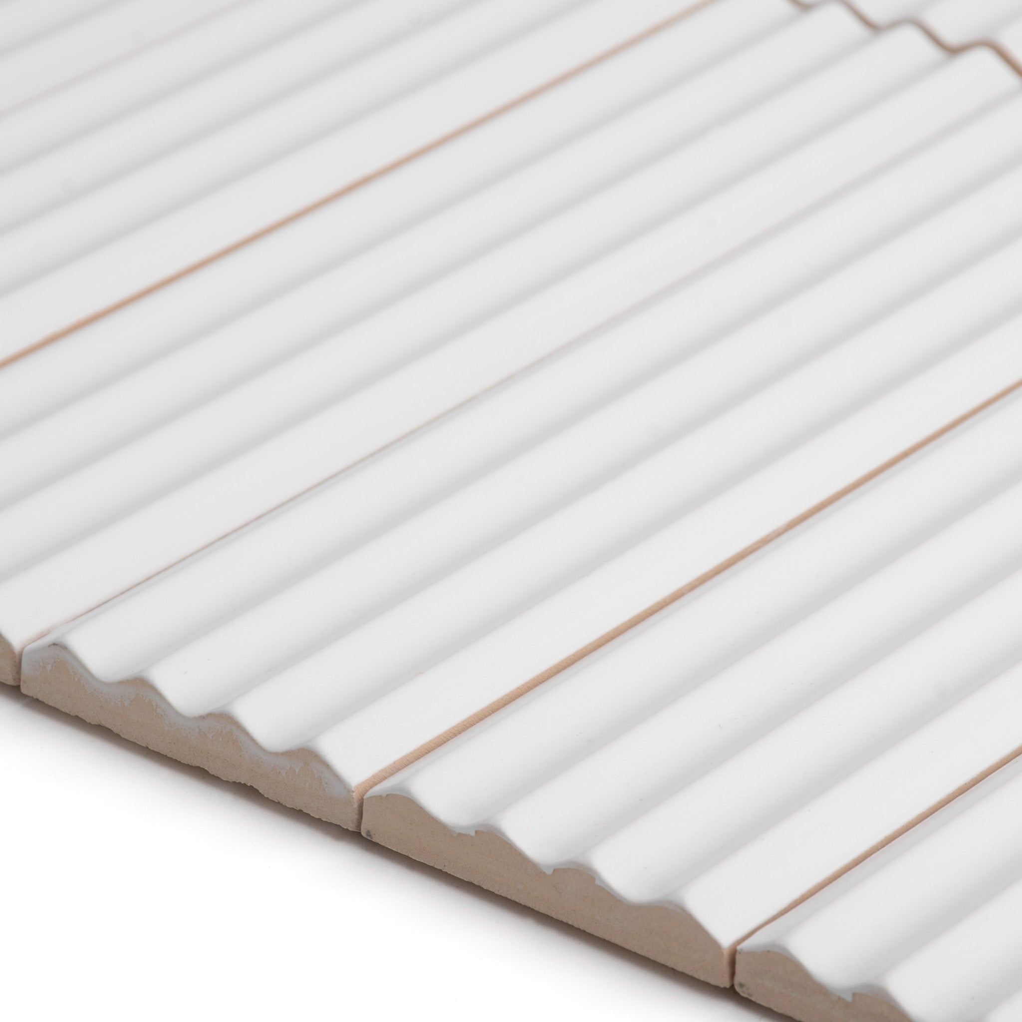 Fluted Snow Decor Wall Tile