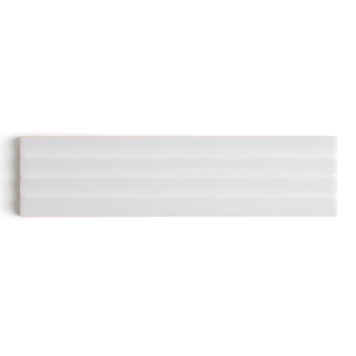 Fluted Snow Gloss Decor Wall Tile