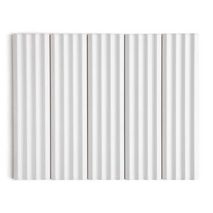 Fluted Snow Gloss Decor Wall Tile