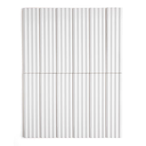 Fluted Snow Gloss Decor Wall Tile
