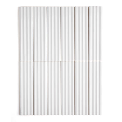 Fluted Snow Gloss Decor Wall Tile