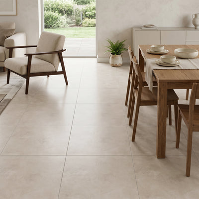 Habitat Ivory Concrete Effect Tile