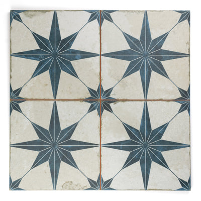 Heritage Star Blue Patterned Tile