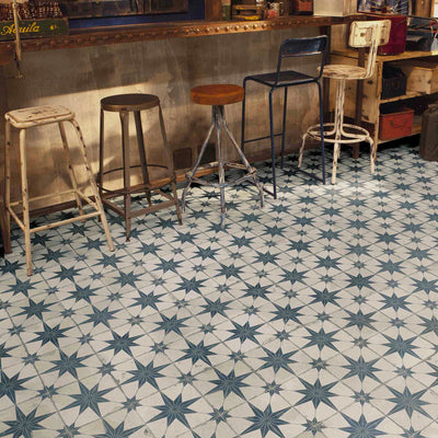Heritage Star Blue Patterned Tile