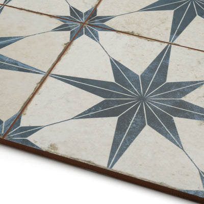 Heritage Star Blue Patterned Tile