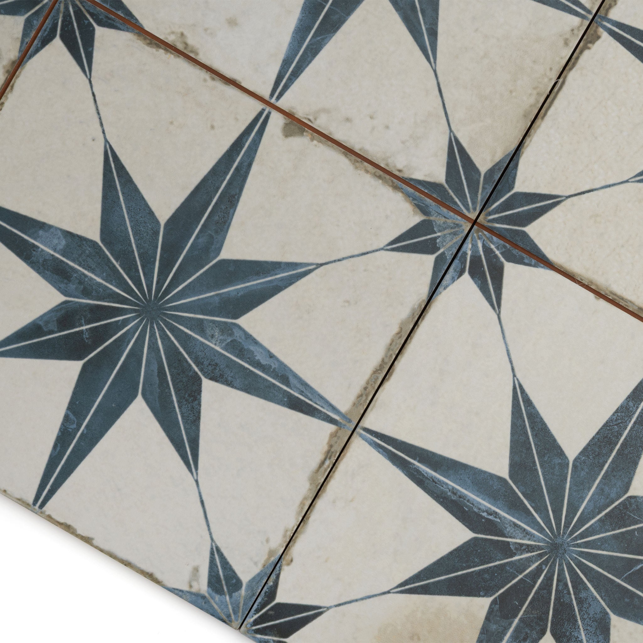 Heritage Star Blue Patterned Tile