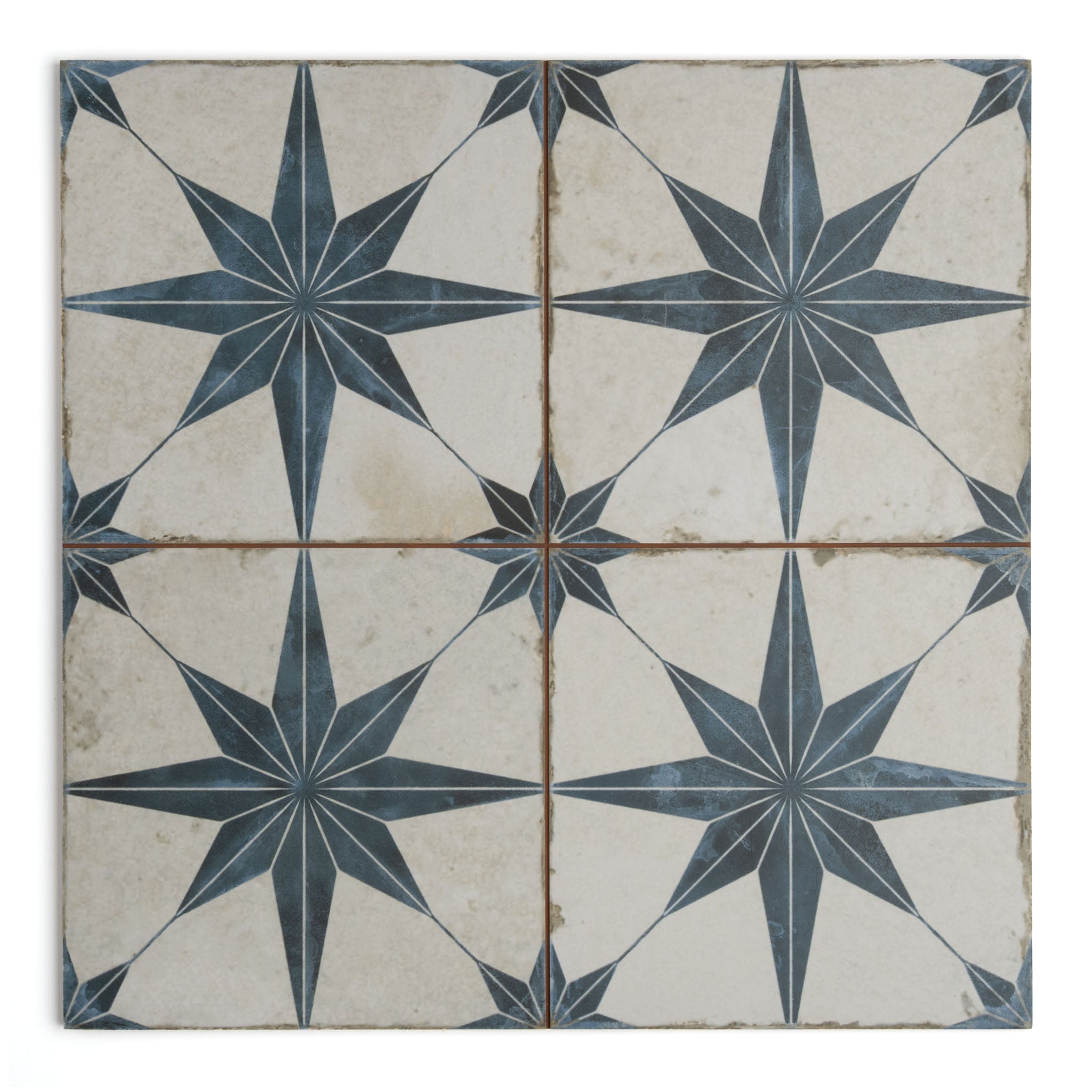 Heritage Star Blue Patterned Tile