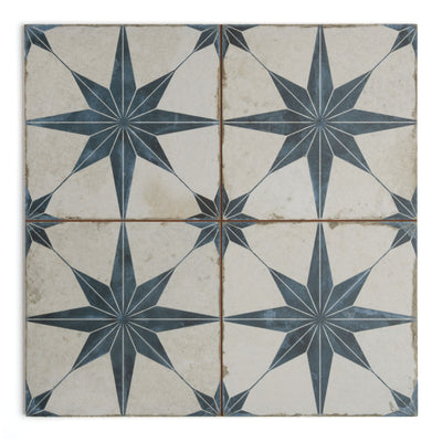 Heritage Star Blue Patterned Tile