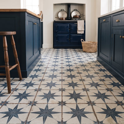 Heritage Star Blue Patterned Tile