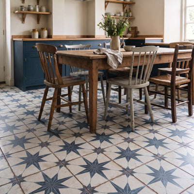 Heritage Star Blue Patterned Tile