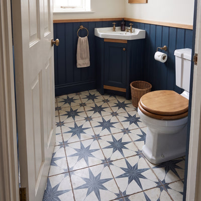 Heritage Star Blue Patterned Tile