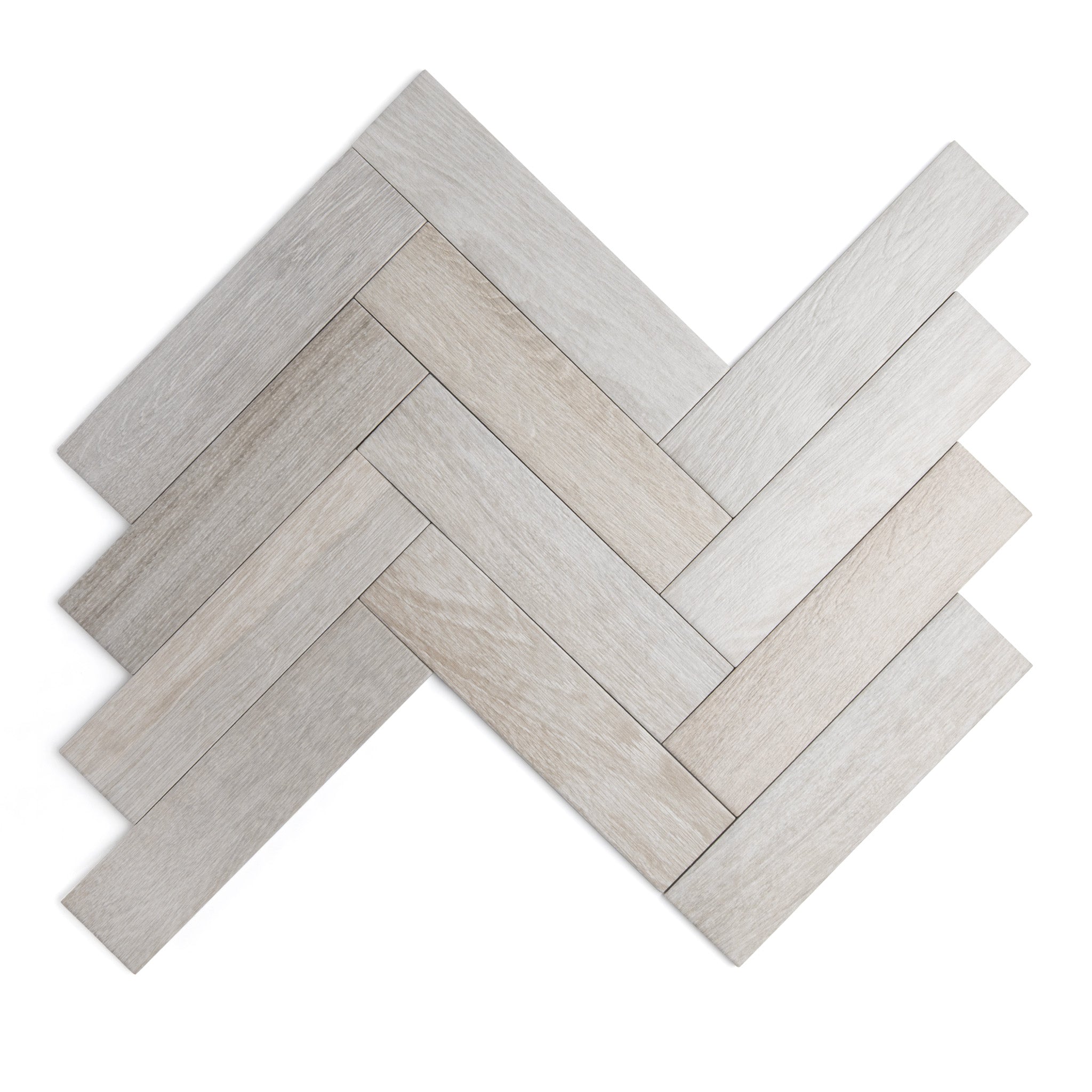 Herringbone White Wood Effect Tile