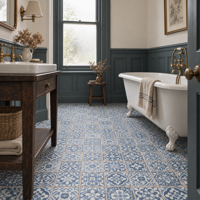 Tapestry Blue Patterned Tile