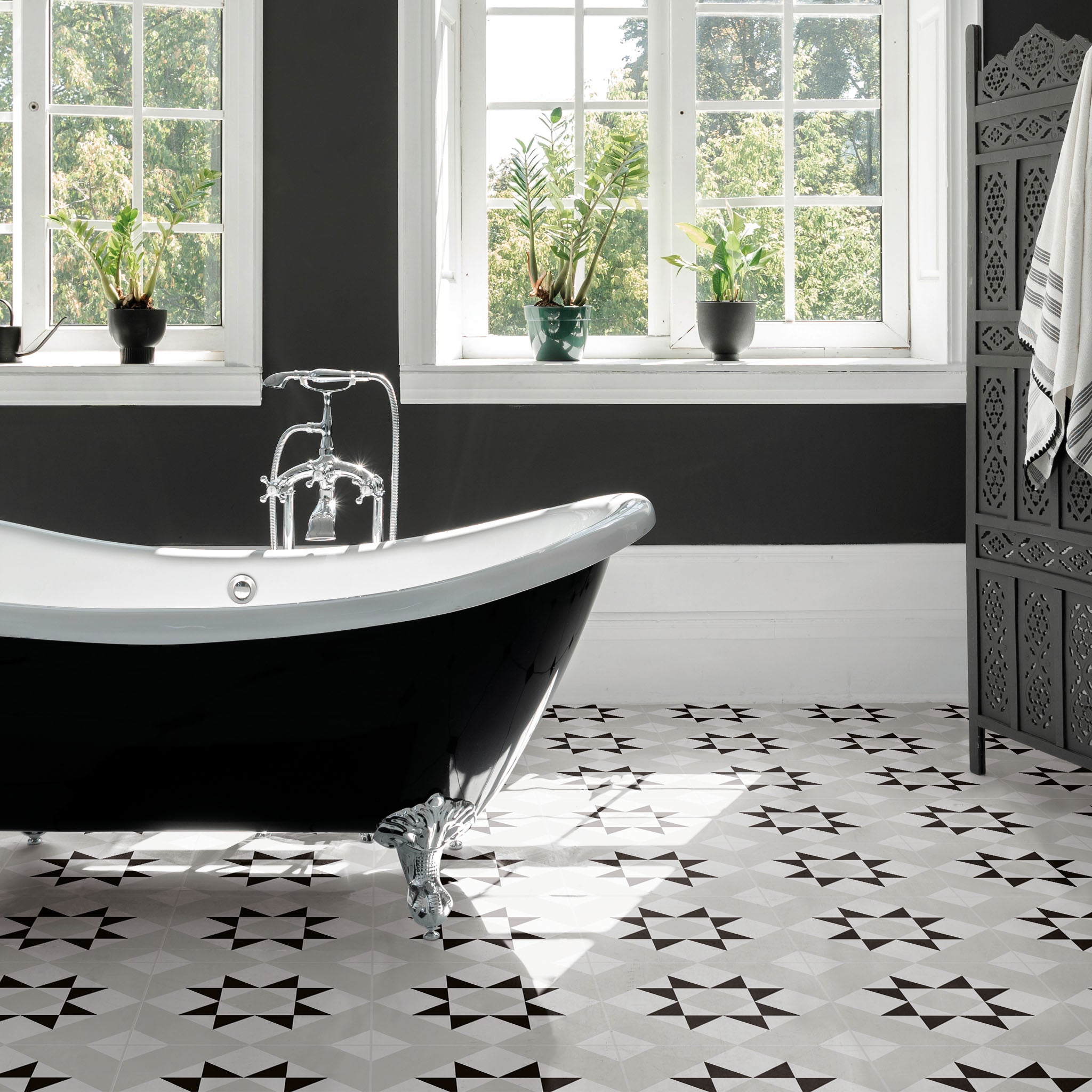 Melville Grey Patterned Tile