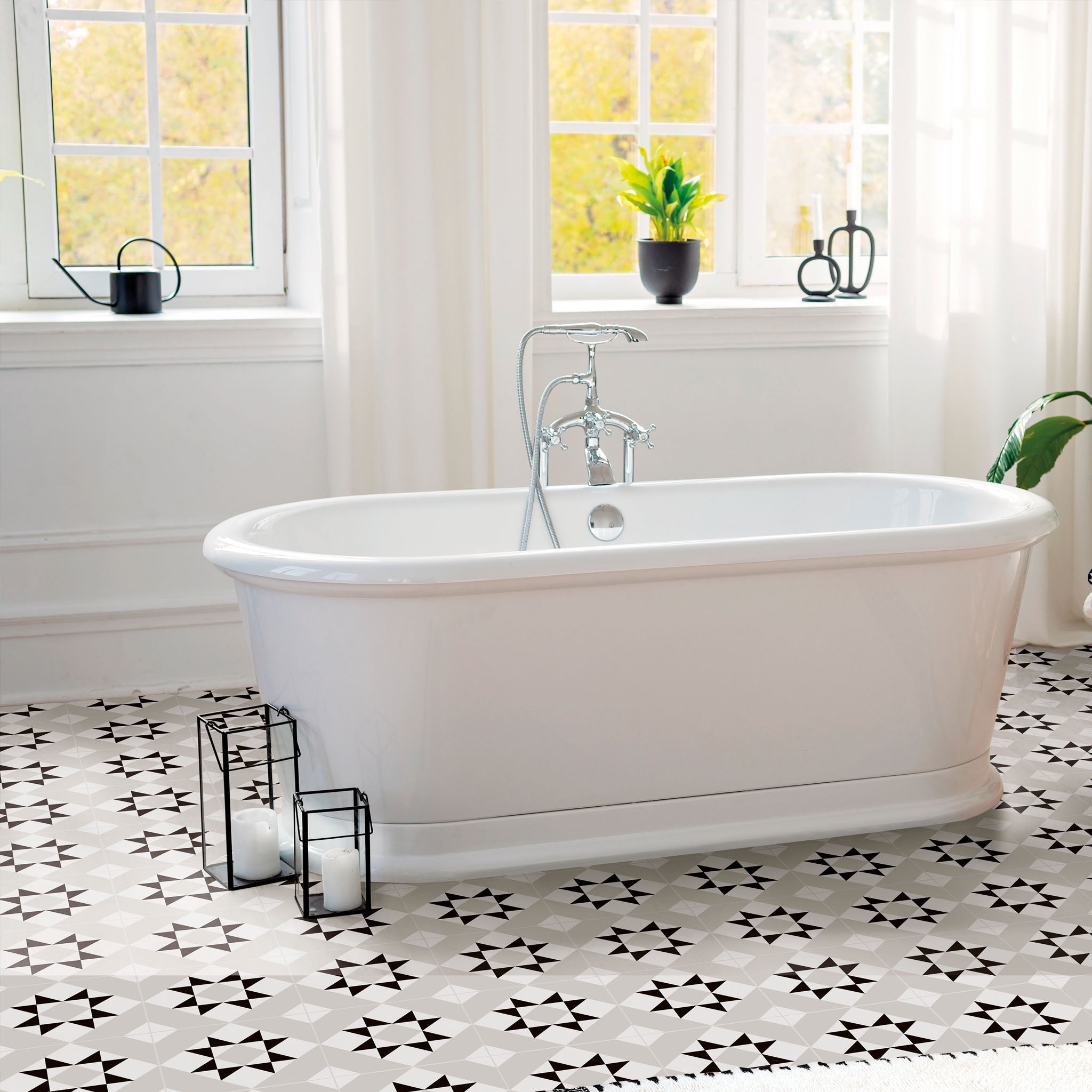 Melville Grey Patterned Tile