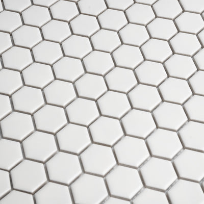 Microhex White Mosaic Tile