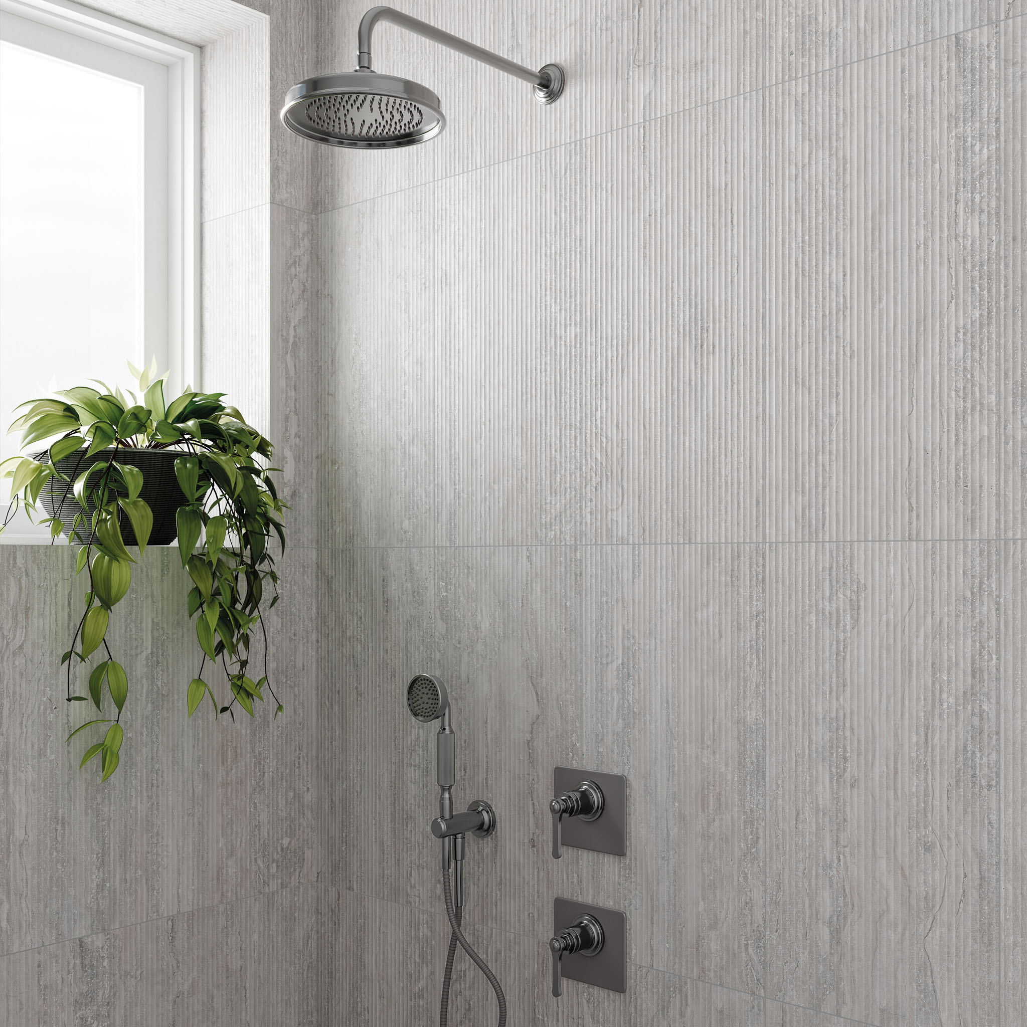 Pantheon Silver Fluted Tile