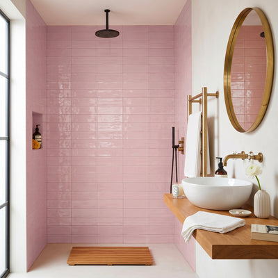 Ripples Pink Wall Tile